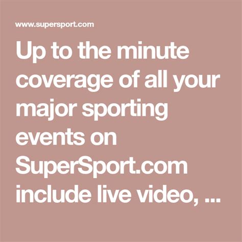Supersport ttx661 com delivers comprehensive coverage of major sporting events, including video highlights, results, fixtures, logs, news, TV schedules and more